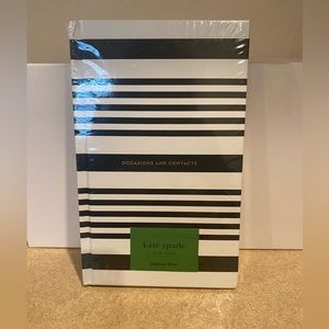 Kate Spade New York “OCCASIONS AND CONTACTS” Black Stripe Address Book NEW